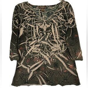 Jane Ashley Graphite Casual‎ Lifestyle  Shirt Top Size Small